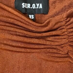 NEW: SER.O.YA Copper Rust Gathered Skirt XS